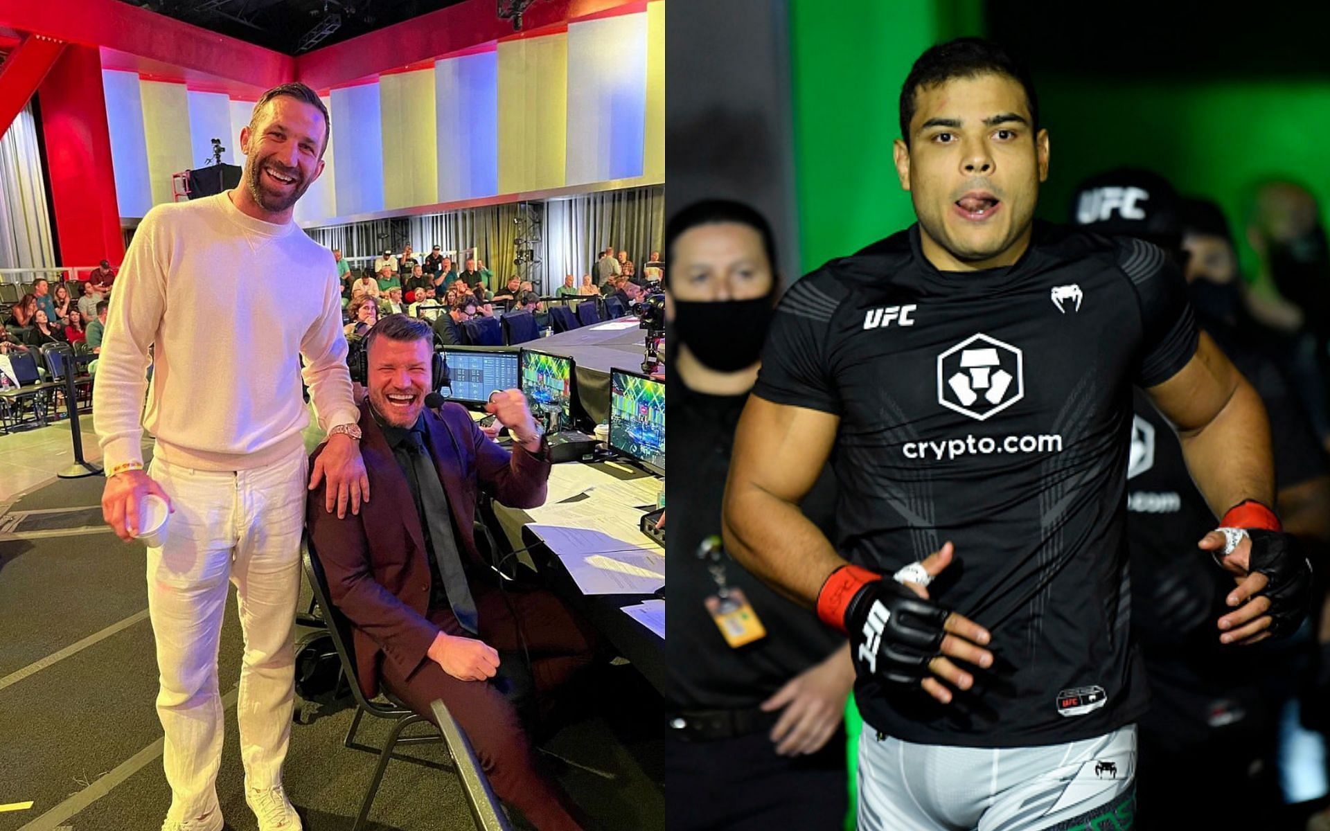 Michael Bisping and Luke Rockhold (Left) and Paulo Costa (Right) (Left image courtesy of @lukerockhold Instagram)