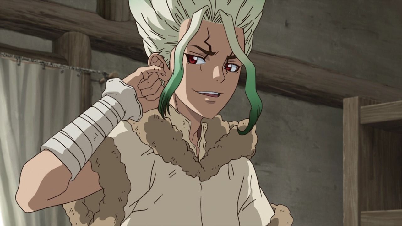 Senku as seen in the series&#039; anime (Image via TMS Entertainment)