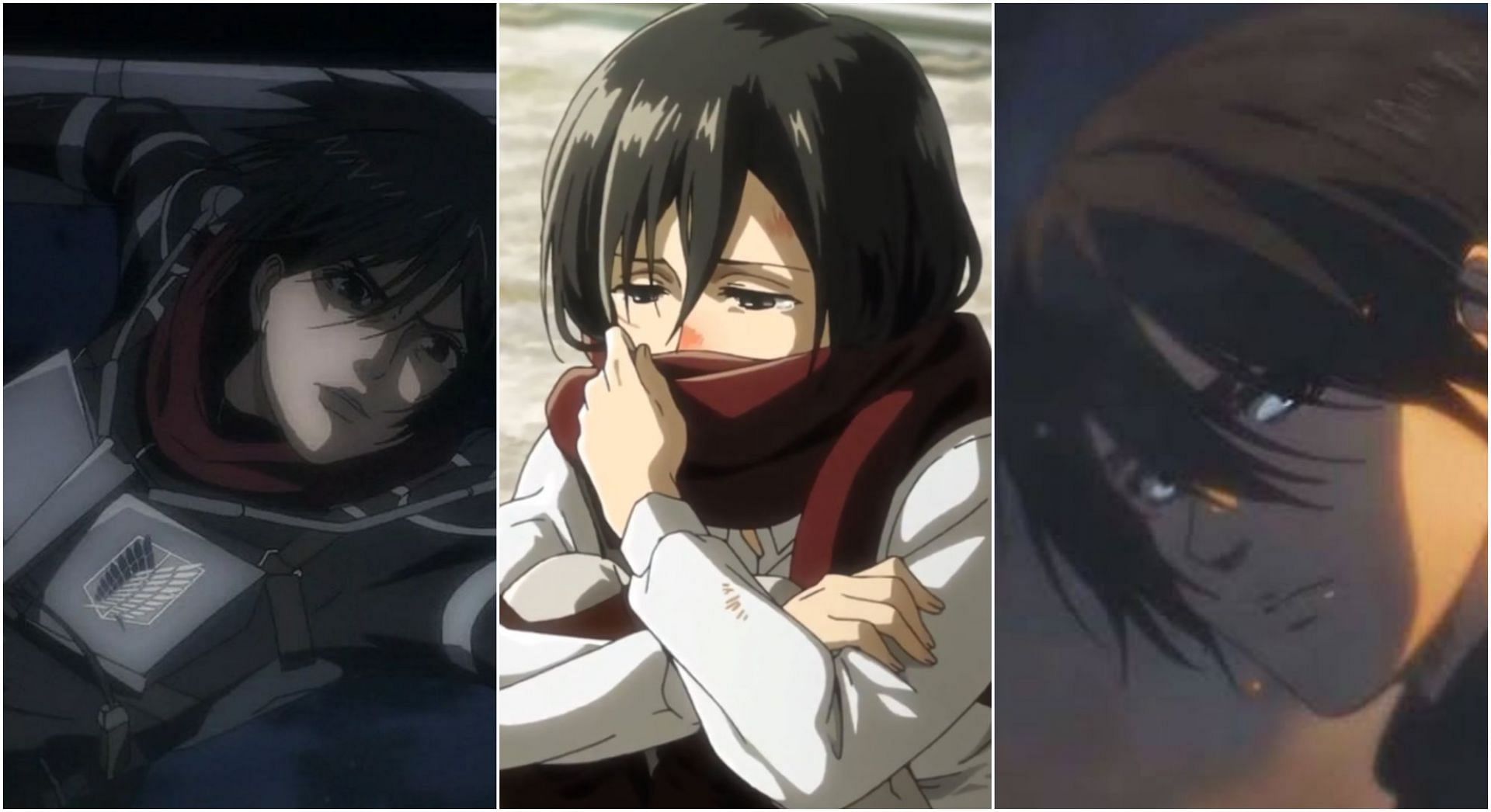 Phases in Mikasa&#039;s life (image via Studio WIT and MAPPA)