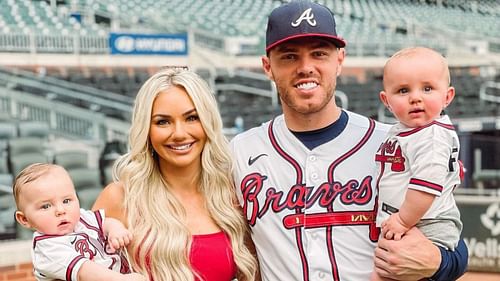 Chelsea Freeman with Freddie Freeman.