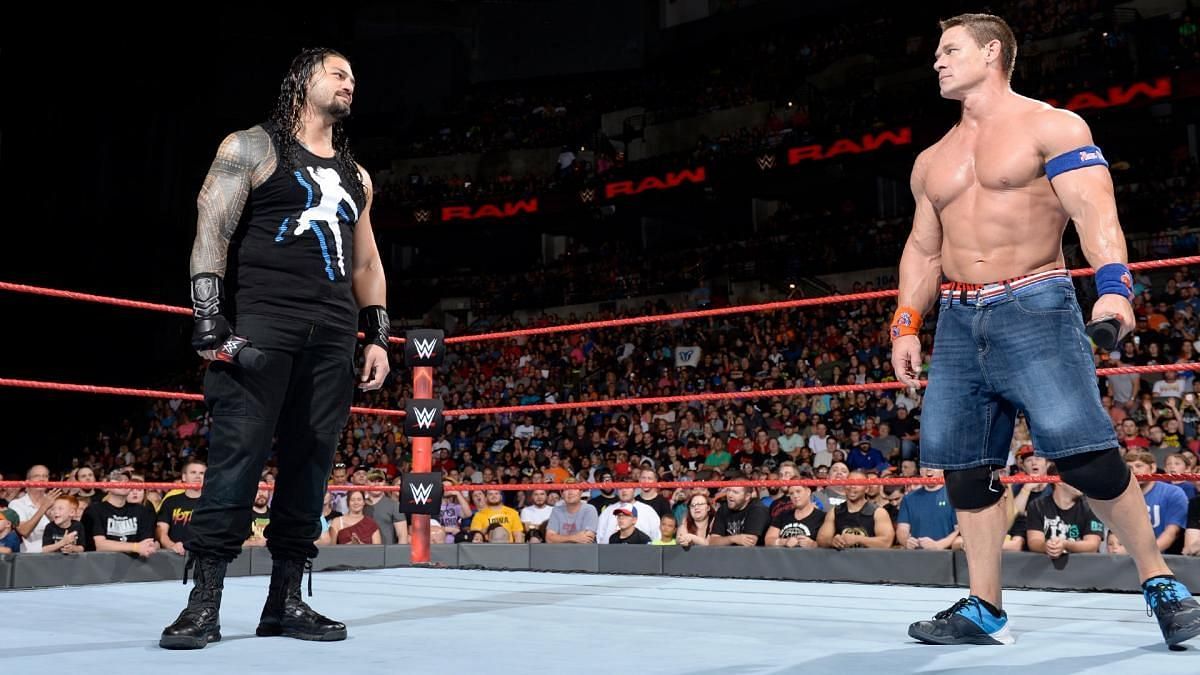 John Cena and Roman Reigns circa 2017/Credit WWE