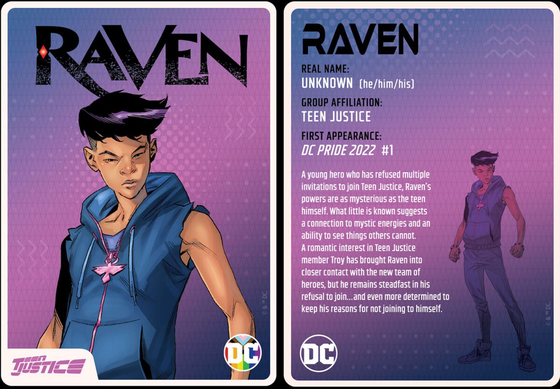 Raven&#039;s biography (Image via DC)