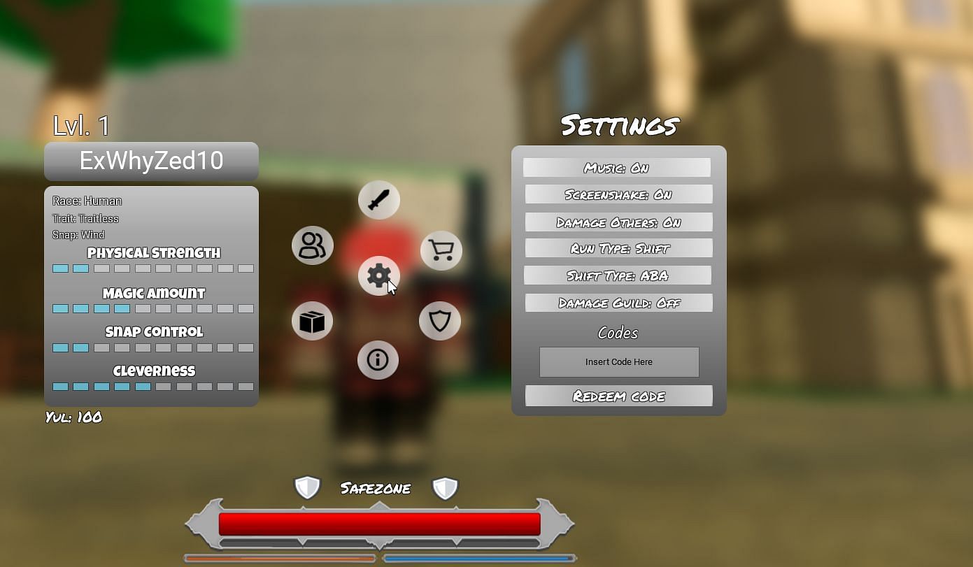 Codes can be easily used after opening the in-game settings in Era of Althea (Image via Roblox)