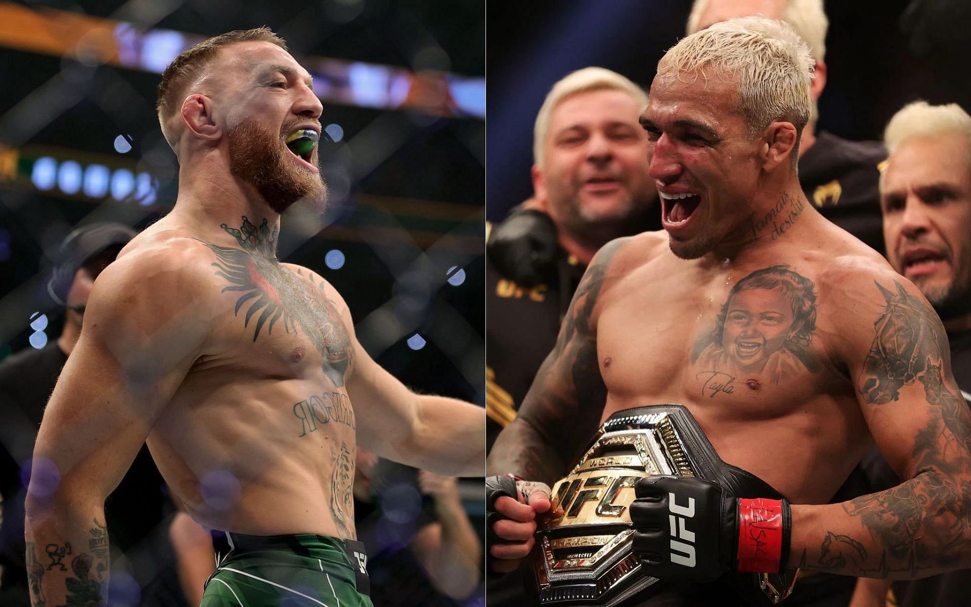 Conor McGregor (left) and Charles Oliveira (right)