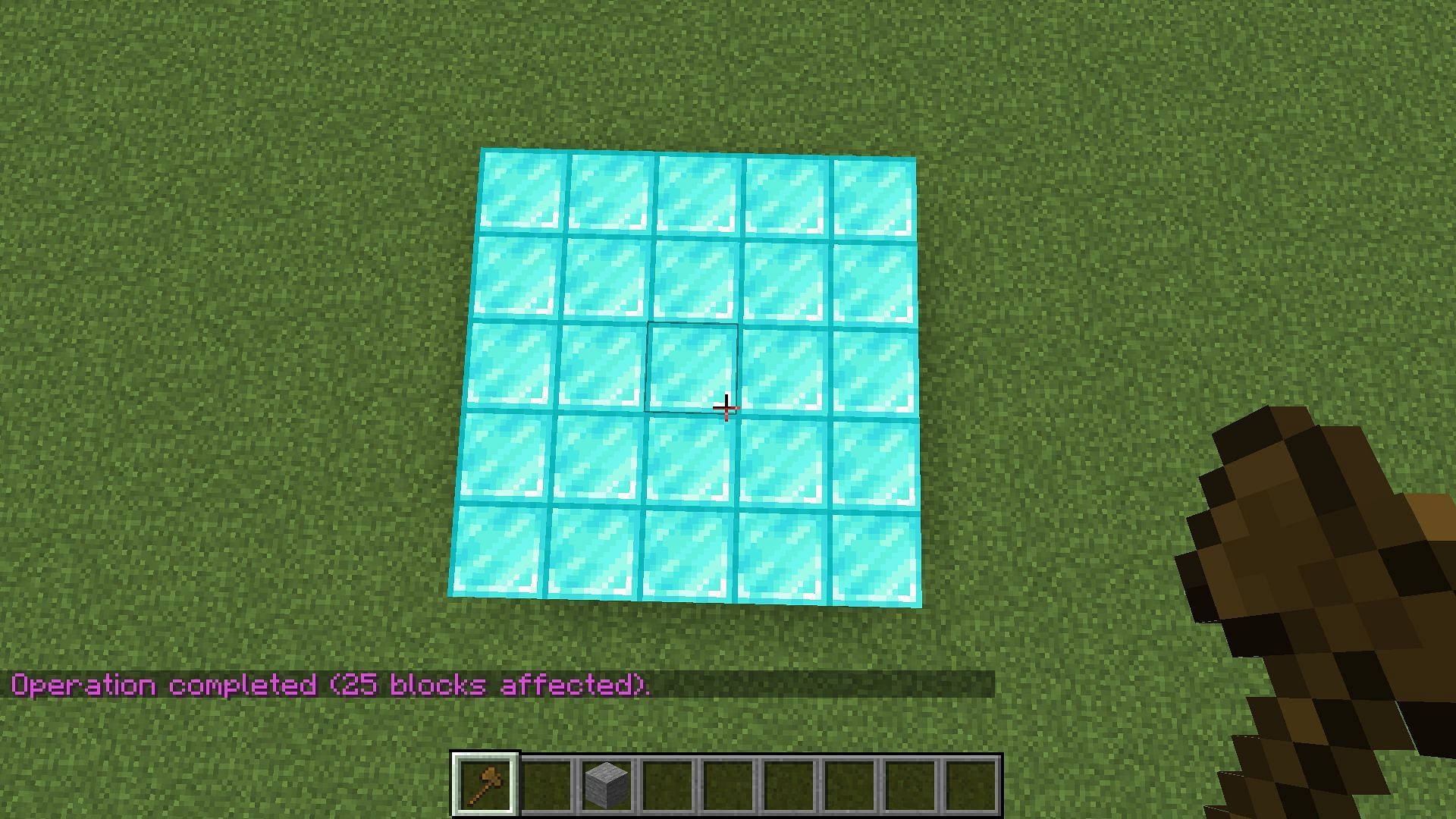 The set command changes the area to any other block (Image via Minecraft)