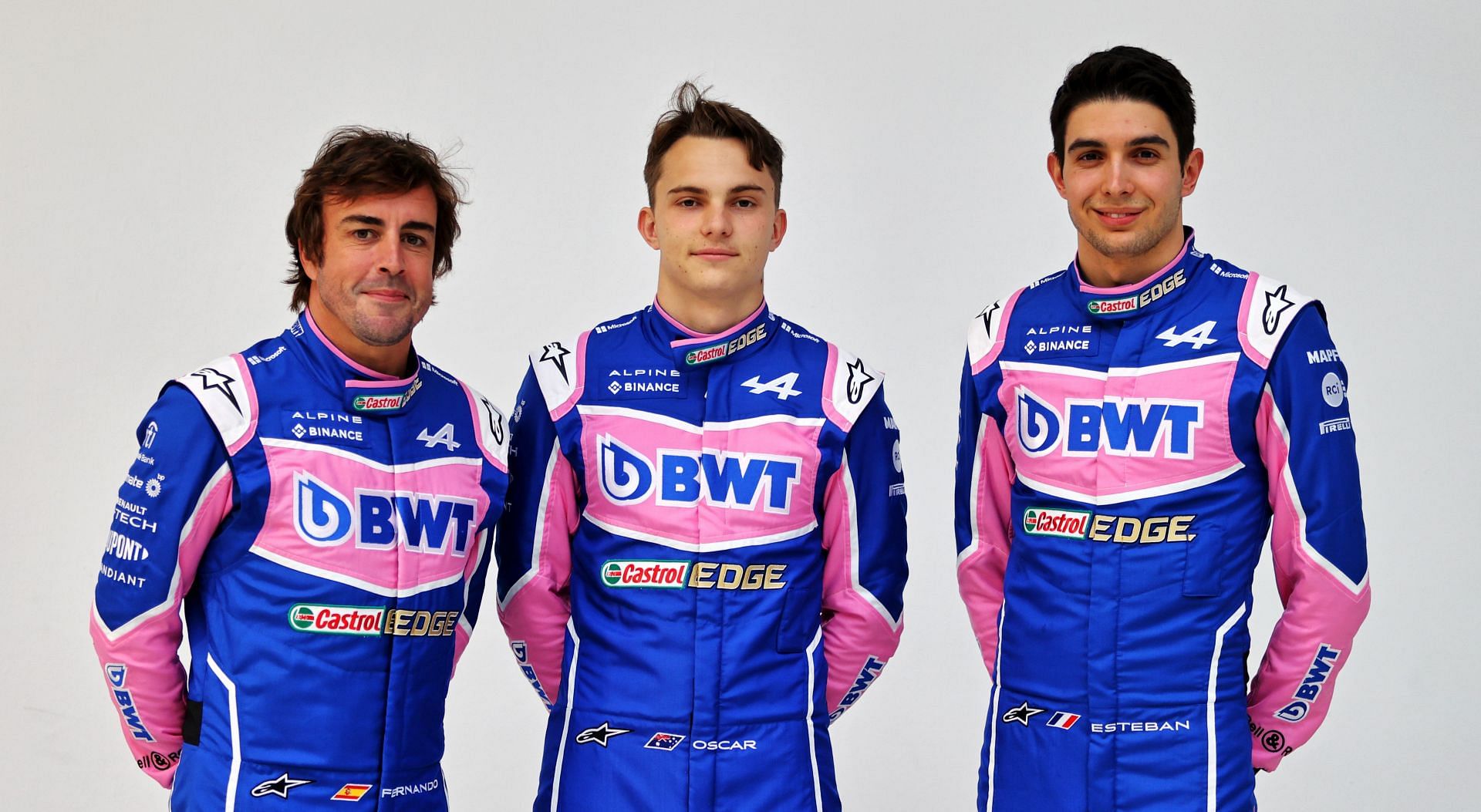 It&#039;s time for Alpine to replace Fernando Alonso (left) with Oscar Piastri (center) (Image credits: Alpine F1 Media Center)