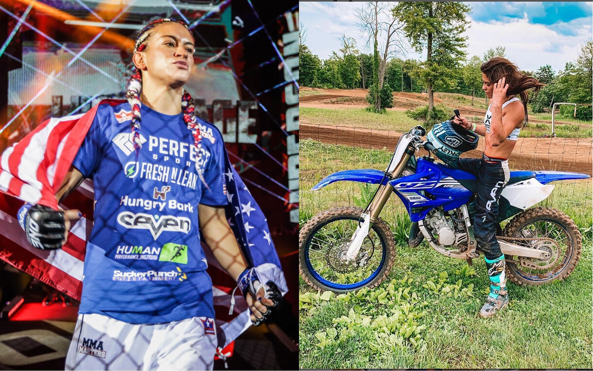 It&#039;s &quot;fight now, bike later&quot; for Alyse Anderson as she prepares for battle at ONE 157. | [Photos: ONE Championship/@alyseanderson21 on Instagram]