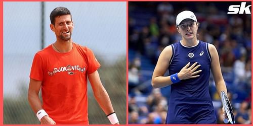 Novak Djokovic (L) & Iga Swiatek will be the top seeds for the claycourt Major