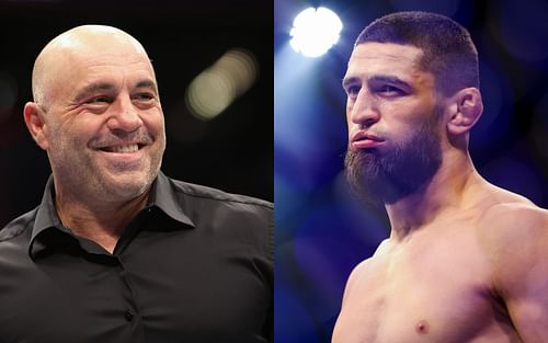 Joe Rogan (left), Khamzat Chimaev (right)