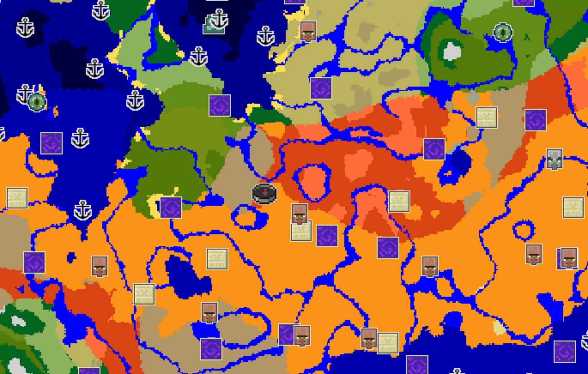 Players gain immediate access to three loot sources in this seed&#039;s desert (Image via Chunkbase)