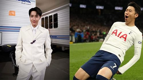 J-Hope congratulates Son Heung-min on Instagram (Image via @urmyhope/@hm_son7/Instagram)