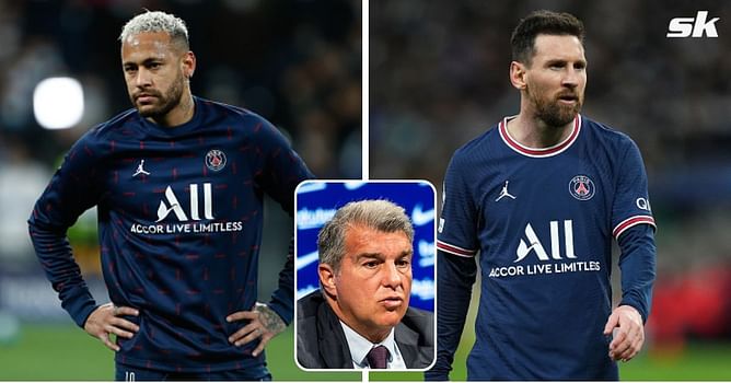 Joan Laporta points out one thing that must happen for PSG stars Lionel Messi and Neymar to make Barcelona return