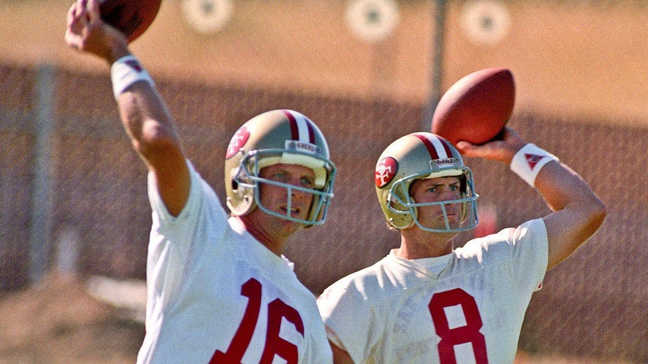 Joe Montana and Steve Young with the San Francisco 49ers