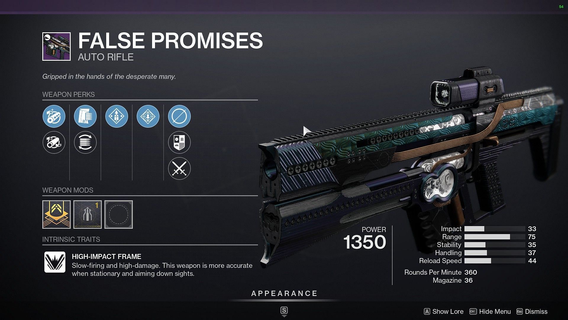 False Promises Auto Rifle (Image via Destiny 2)