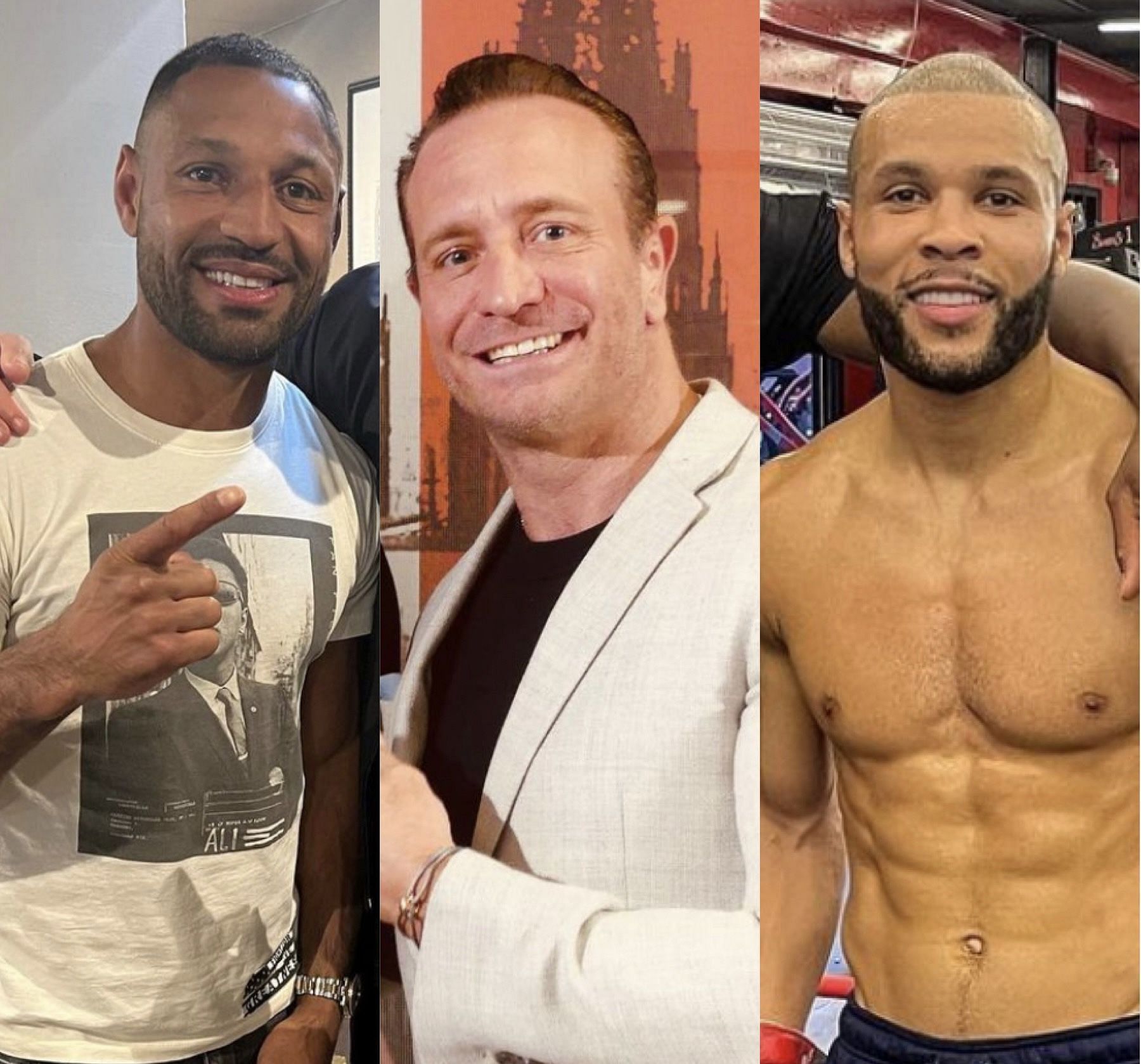 Kell Brook (left), Kalle Sauerland (middle), Chris Eubank Jr. (right)