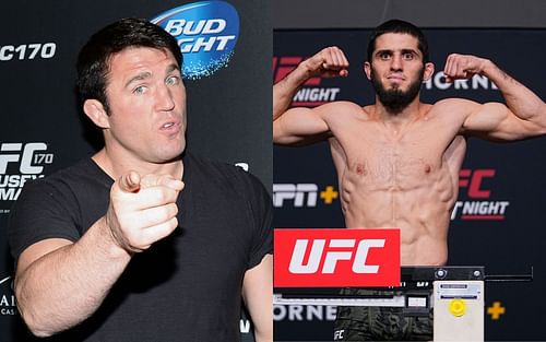 Chael Sonnen (left); Islam Makhachev (right)