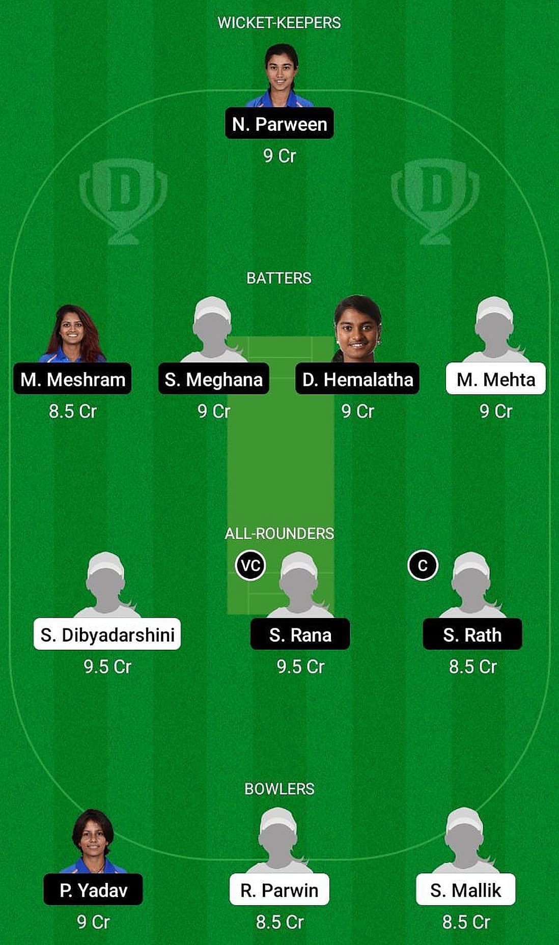 Odisha Women vs Railways Women Fantasy Suggestion Team 1