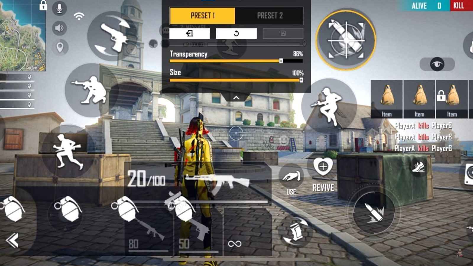 free fire custom hud settings