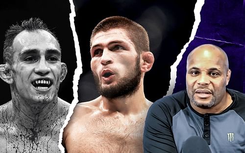 Tony Ferguson (left), Khabib Nurmagomedov (center) & Daniel Cormier (right) [Image Credits- @Daniel Cormier on YouTube]