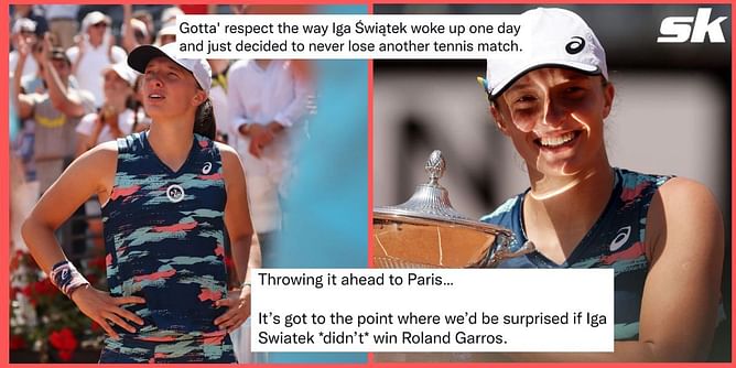 "Tennis is really just a contest to see who can be a runner-up to Iga Swiatek" - Fans in awe as World No. 1 continues unbeaten run with Italian Open title