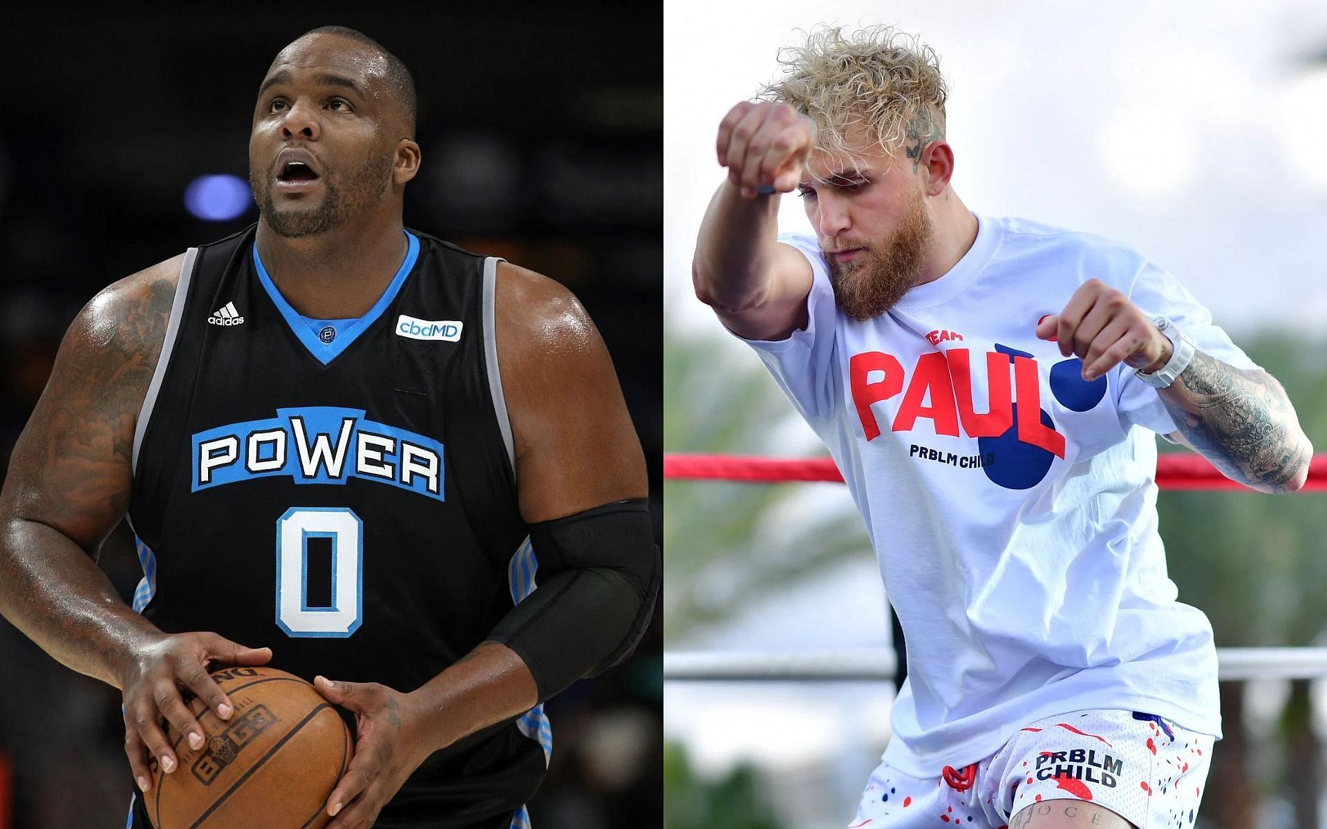 Former NBA player Glen Davis (L) is set to make his boxing debut in August on Jake Paul (R)&#039;s undercard.