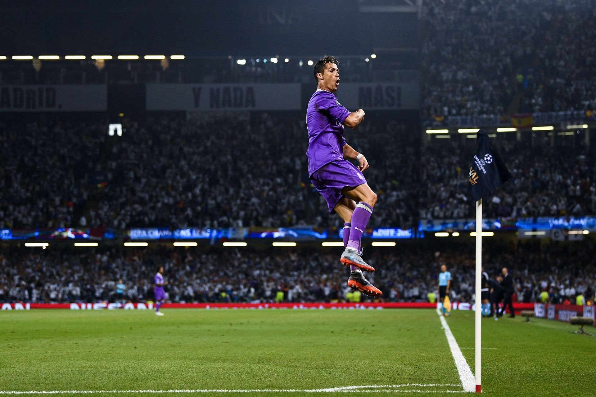 Juventus v Real Madrid - Ronaldo hits his trademark celebration
