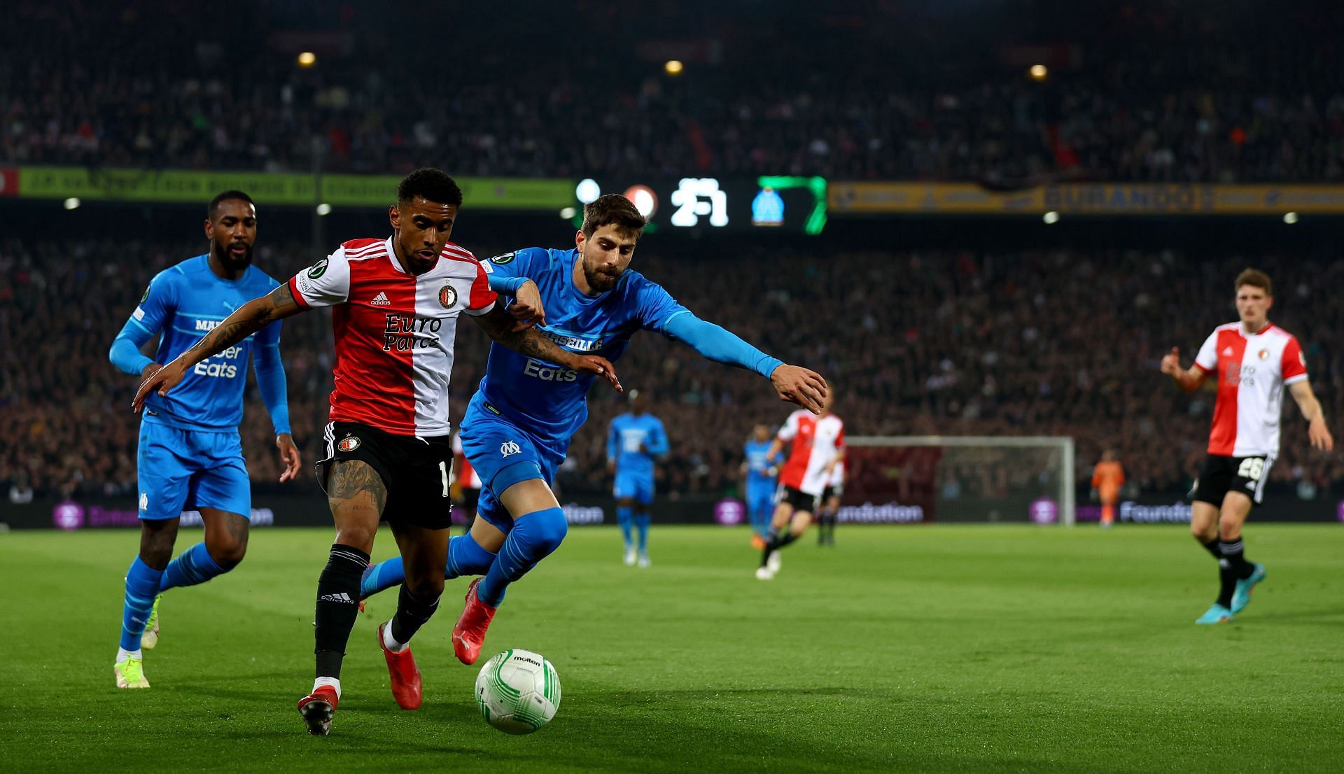 Reiss Nelson Playing for Feyenoord in the UEFA Europa Conference League