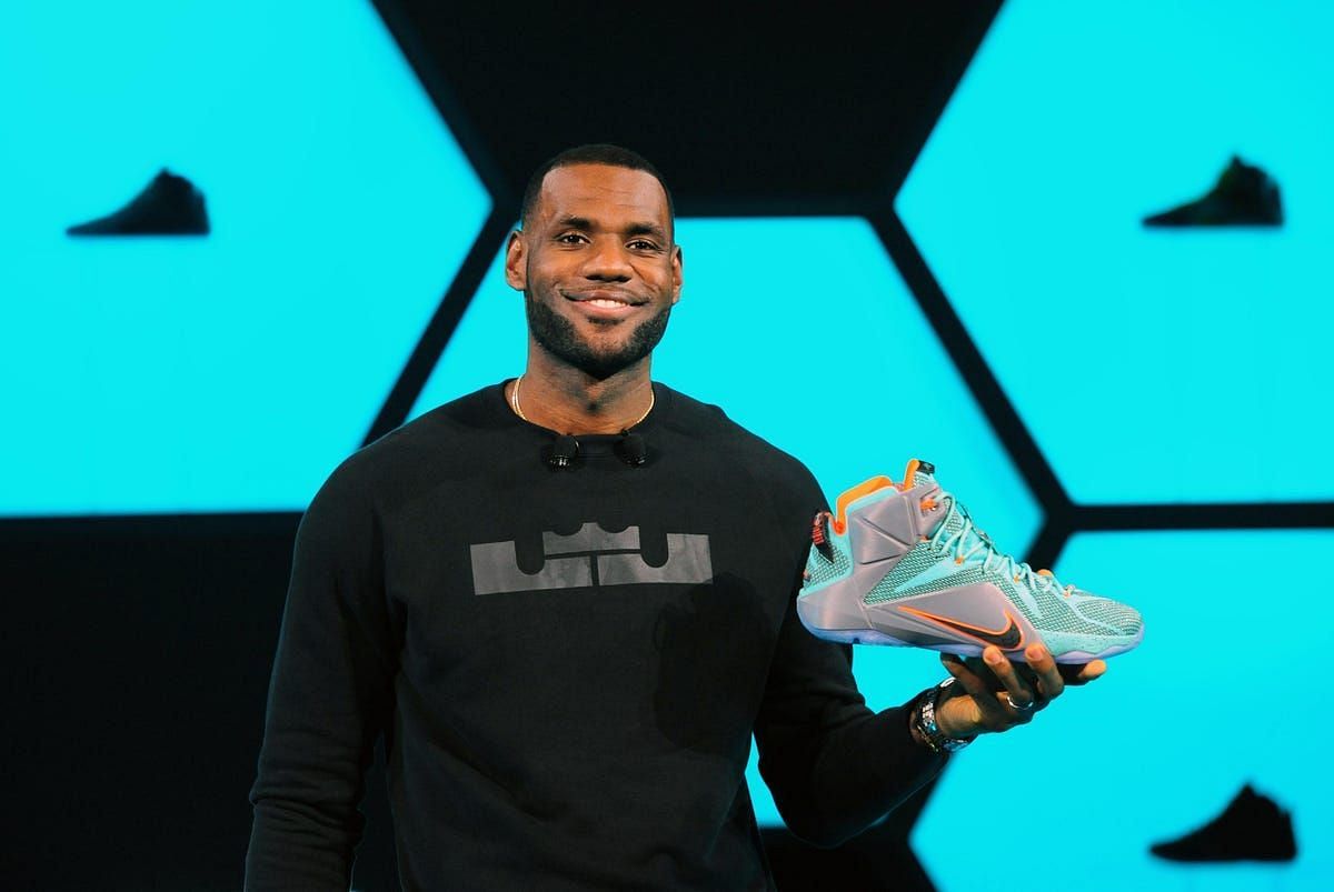 LeBron James with one of his signature shoes