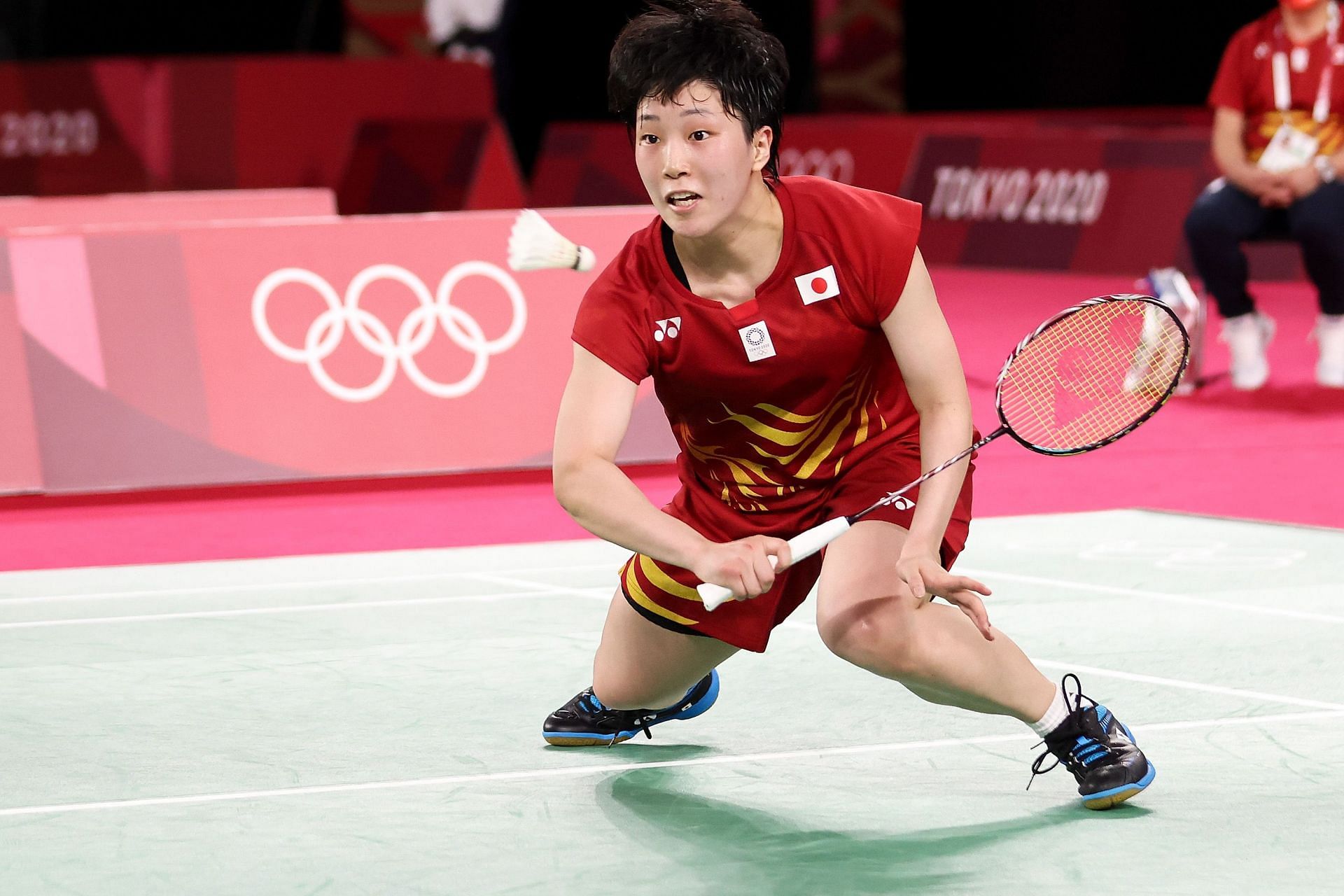 Akane Yamaguchi in action at the Tokyo Olympics