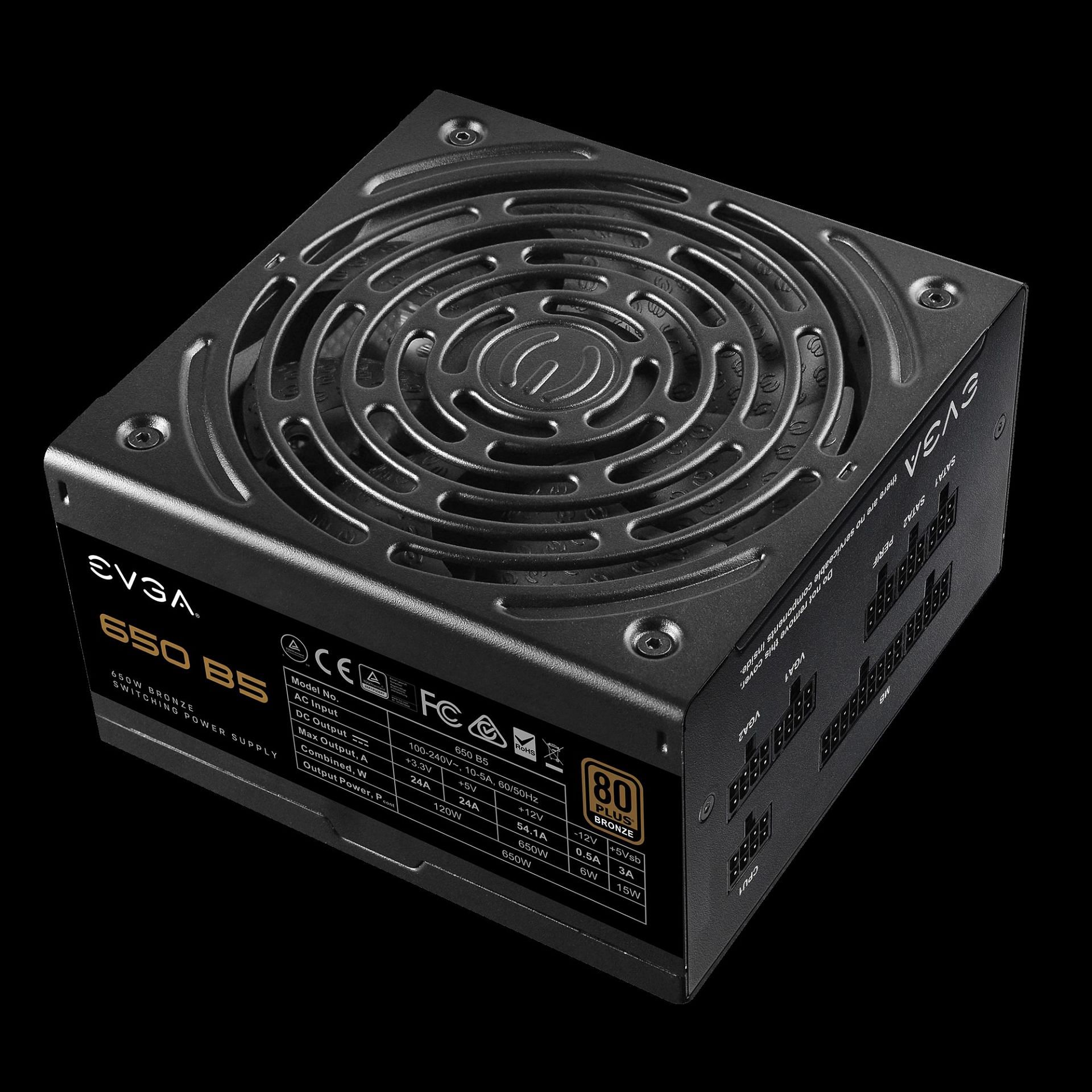 EVGA 650 B5 80 Plus (Image via EVGA)