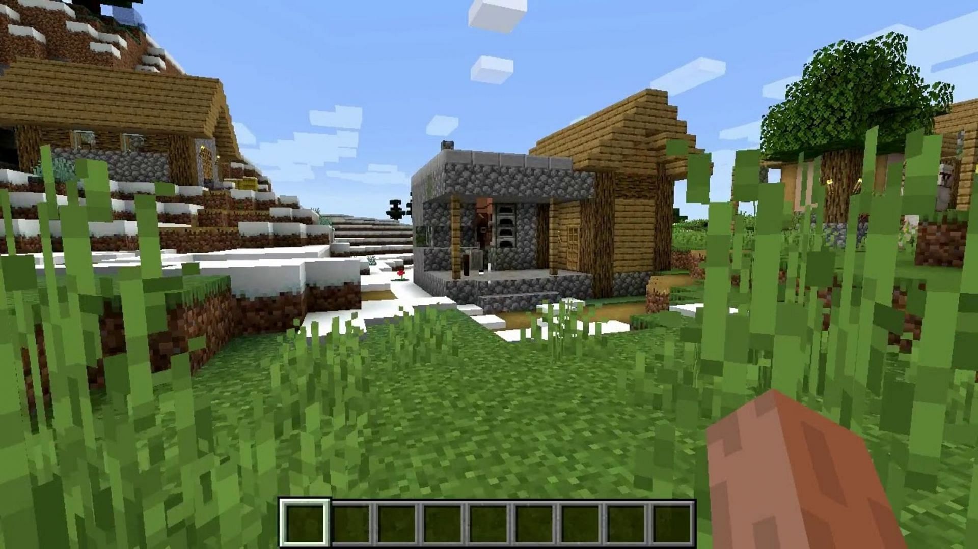 Village blacksmiths often yield great loot (Image via MinecraftSeedsEveryday/Youtube)