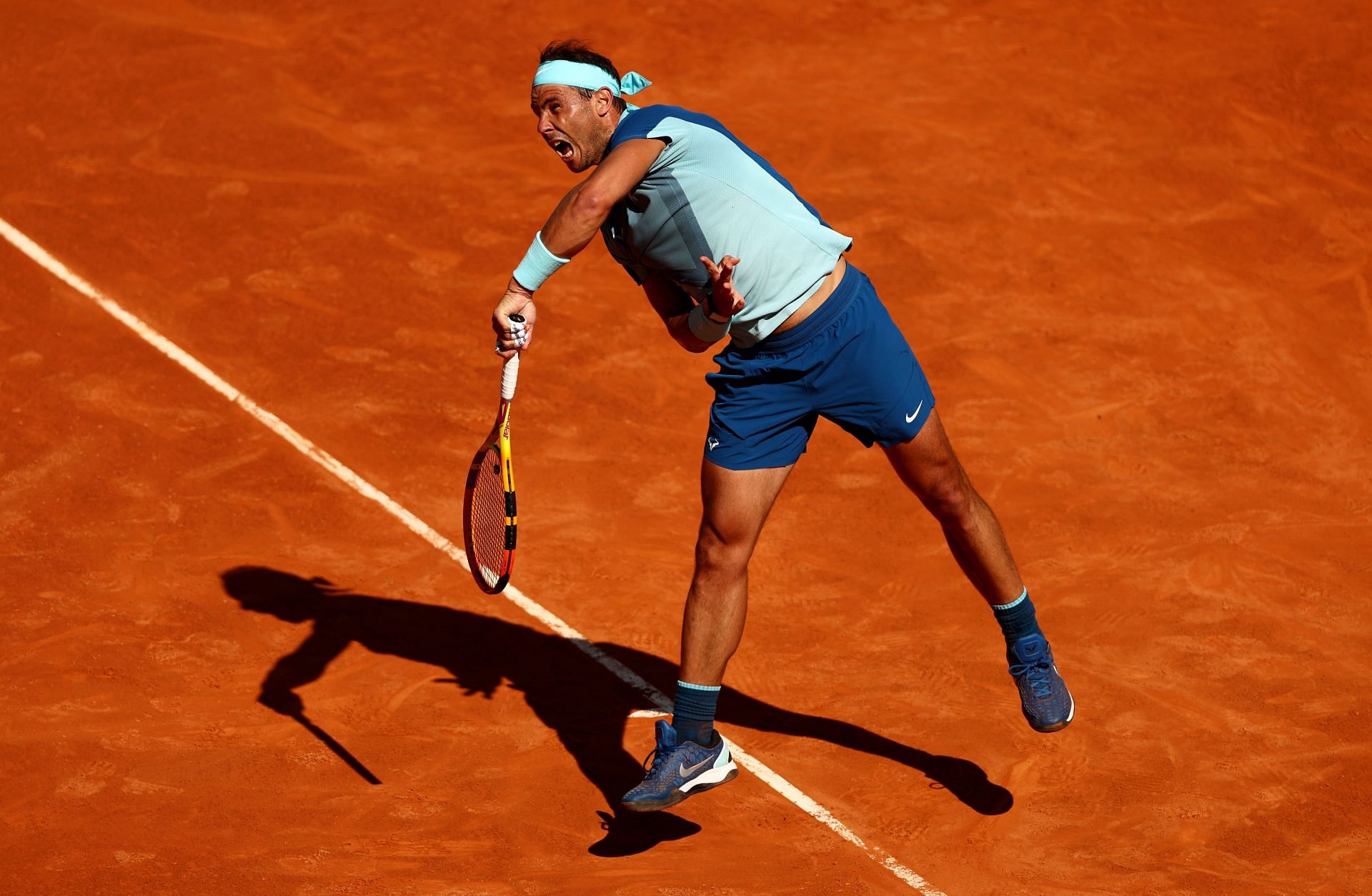 The 21-time Major champion in action at the Mutua Madrid Open