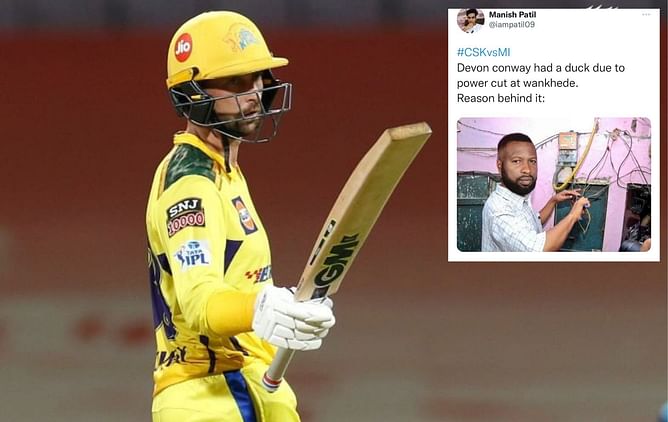 "He was completely robbed there" - Netizens react after Devon Conway is denied DRS due to power outage during CSK vs MI clash