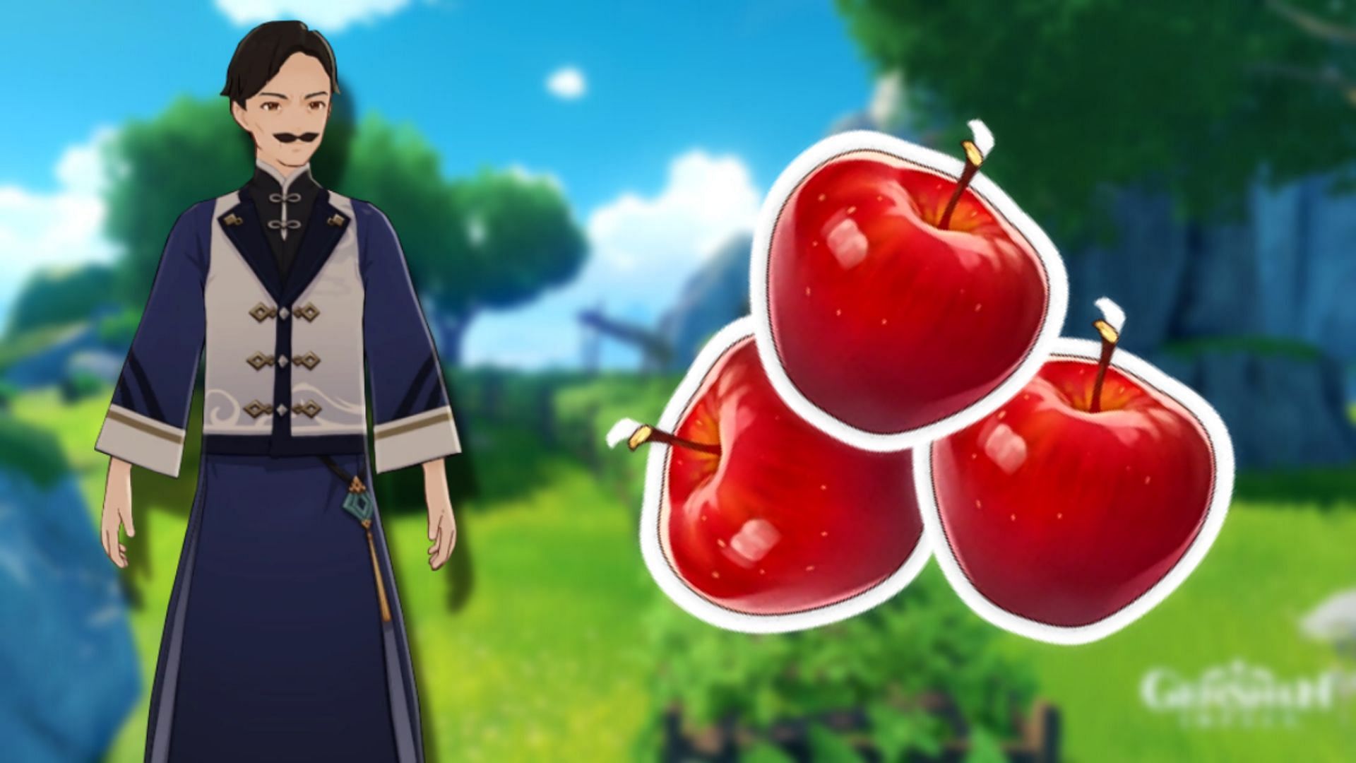 Apples can be foraged from the wild or bought from Bolai (Image via Genshin Impact)