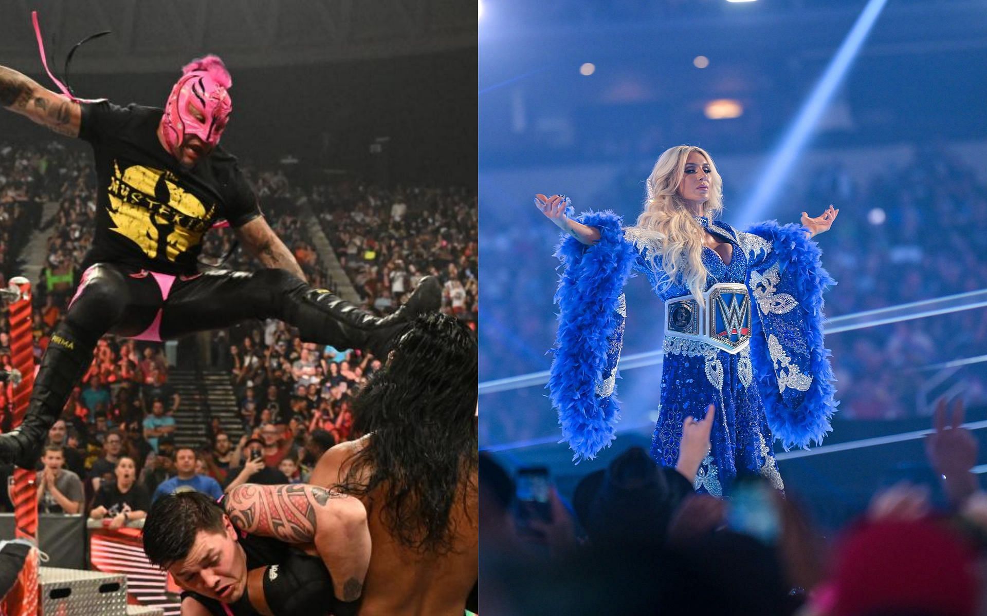 (L) Rey Mysterio (R) Charlotte Flair