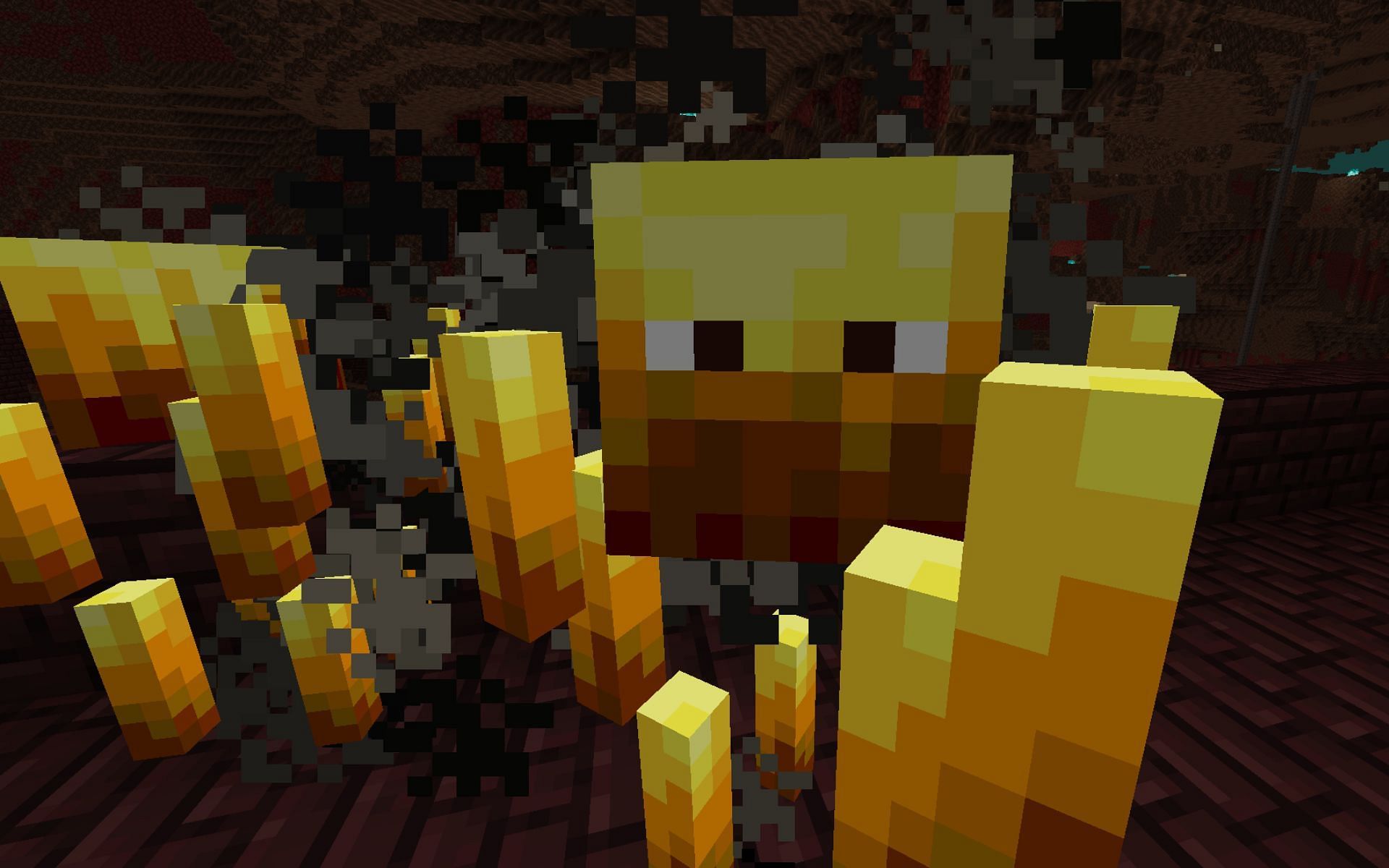 Blazes in Nether Fortress (Image via Minecraft)