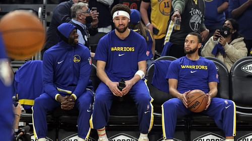 The Golden State Warriors' iconic trio toyed with the Cleveland Cavaliers in the first two games of the 2016 NBA Finals. [Photo: Sporting News]