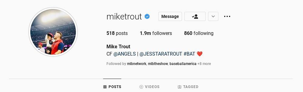 Mike&#039;s new Instagram profile pic with his son, Beckham. Jessa Trout, Mike&#039;s wife, uploaded an IG story of Trout with his son.