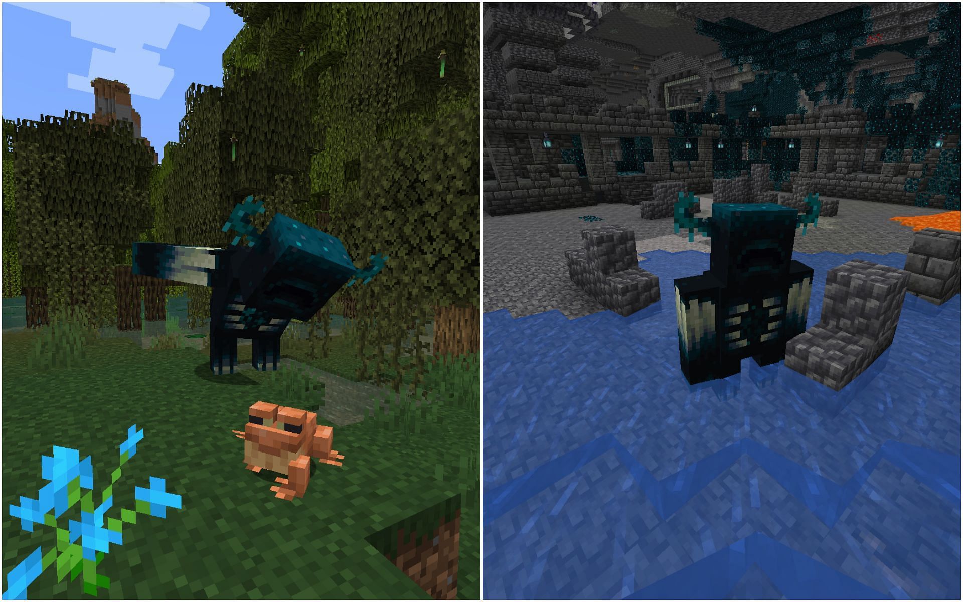 The mob gets angry at any other mob that bumps into it, but its speed slows down when in water (Image via Minecraft 1.19)