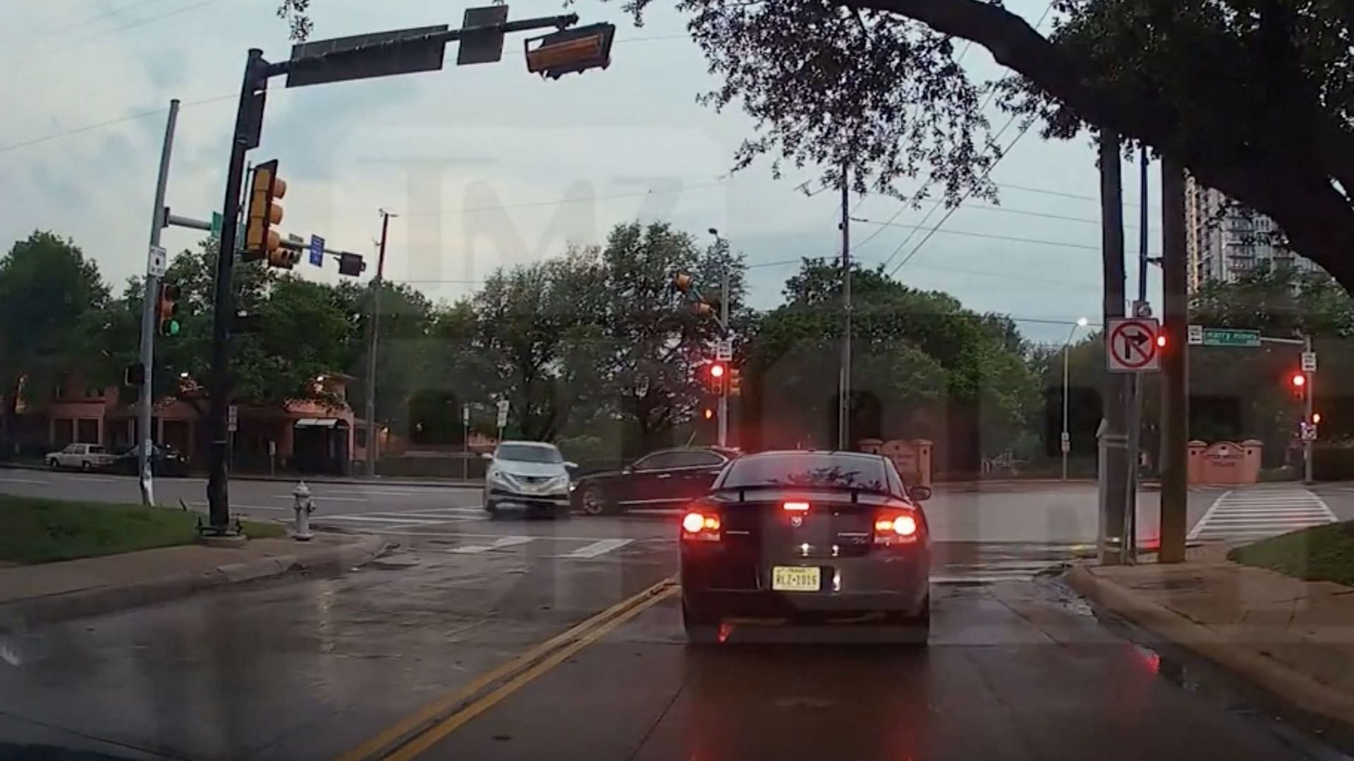 TMZ Sports footage of Jerry Jones t-boning a car in Dallas, Texas