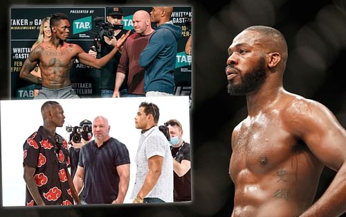 Israel Adesanya & Anderson Silva (top left), Dana White & Paulo Costa (bottom left), Jon Jones (right) [Images courtesy of CGTN]