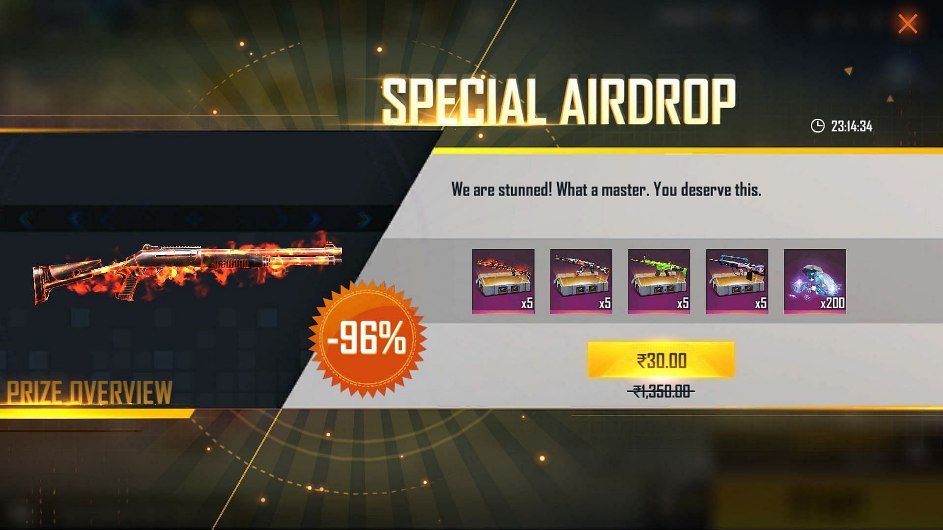 Some lucky players also get offers for just INR 10 (Image via Garena)