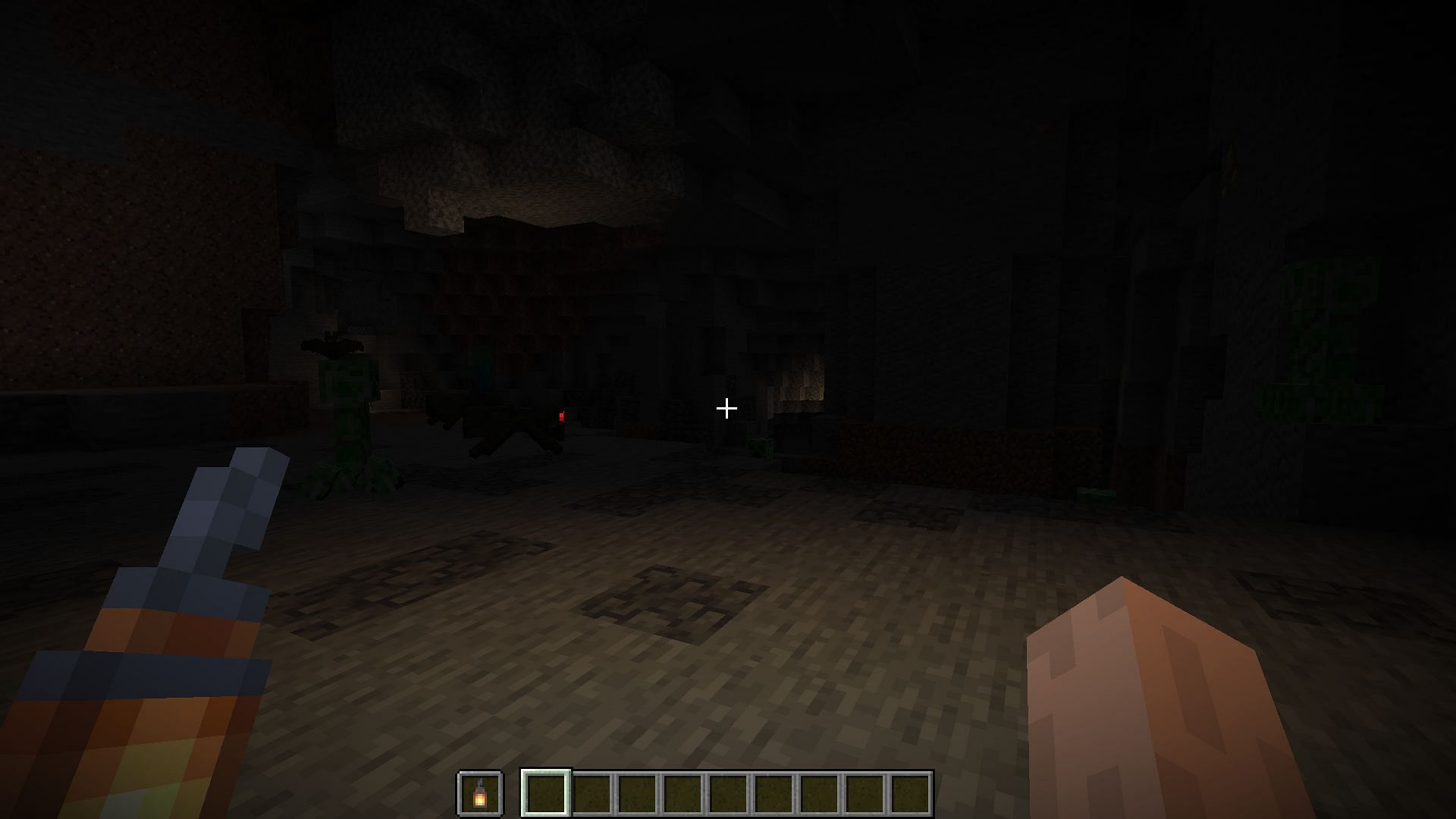 An example of the same cave with dynamic lighting set to &quot;Fancy&quot; (Image via Minecraft)