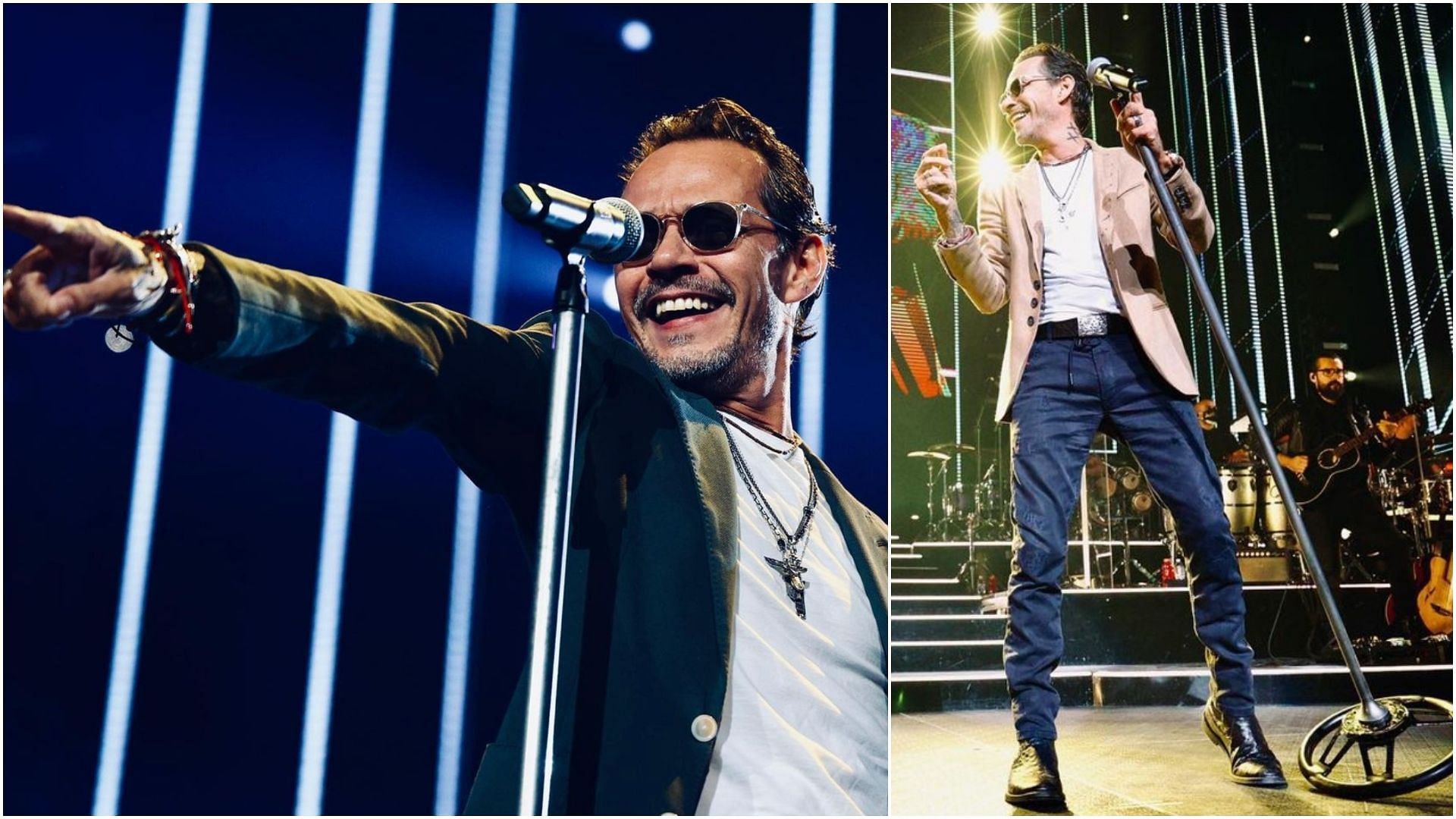 Marc Anthony canceled a concert after sustaining an injury backstage (Images via Instagram / @marcanthony)