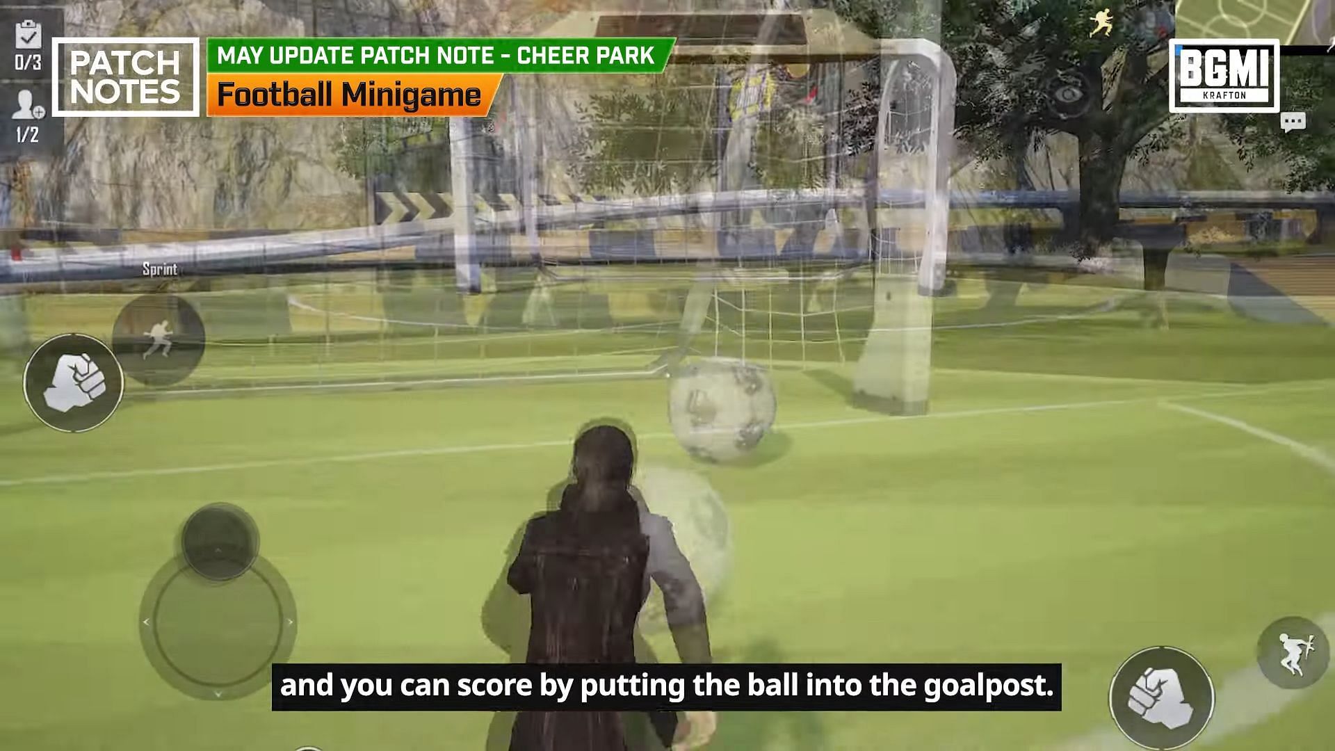 Football Minigame in the Cheer Park (Image via BGMI/YouTube))