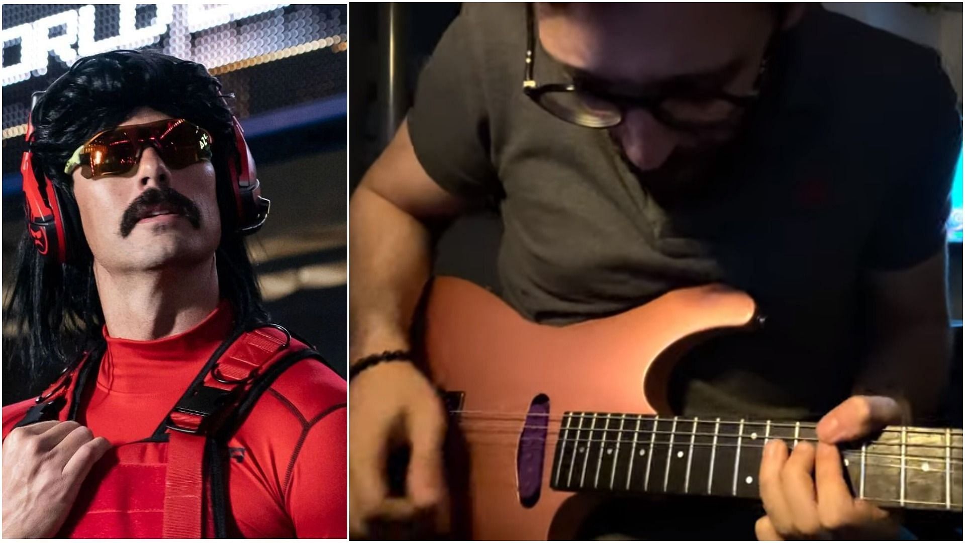 YouTuber shares an impressive 80s style guitar solo inspired by Dr DisRespect (Image via Dr DisRespect/YouTube and Ahmad Sleeq/YouTube)