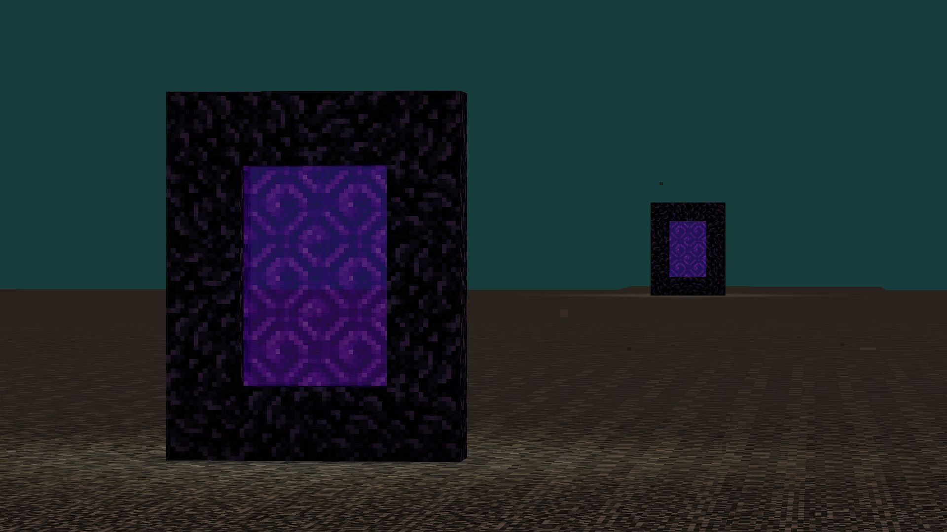Various nether portals on the nether roof (Image via Minecraft)