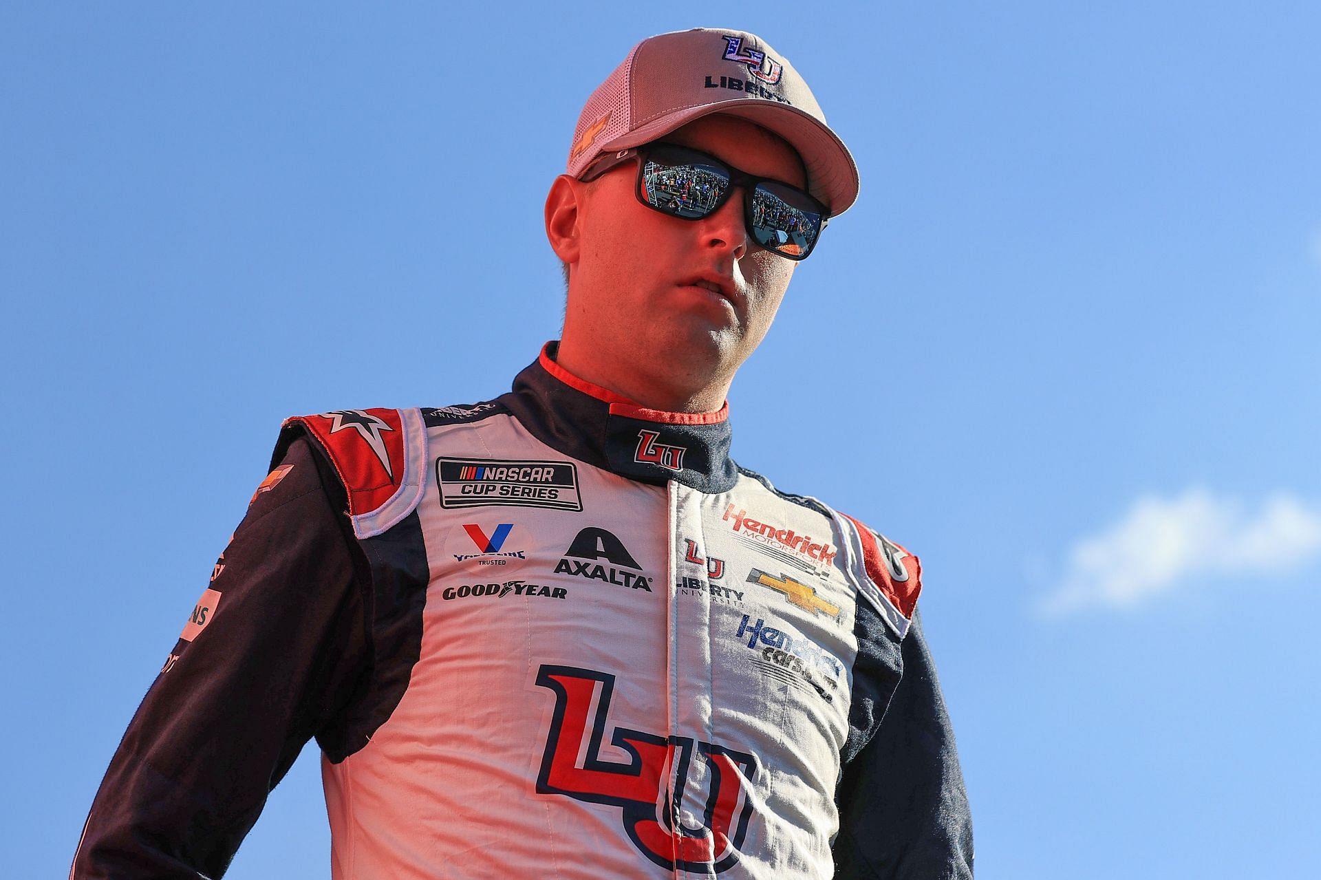 William Byron walks onstage during driver intros before the 2022 NASCAR Cup Series Coca-Cola 600 at Charlotte Motor Speedway in Concord, North Carolina. (Photo by Buda Mendes/Getty Images)