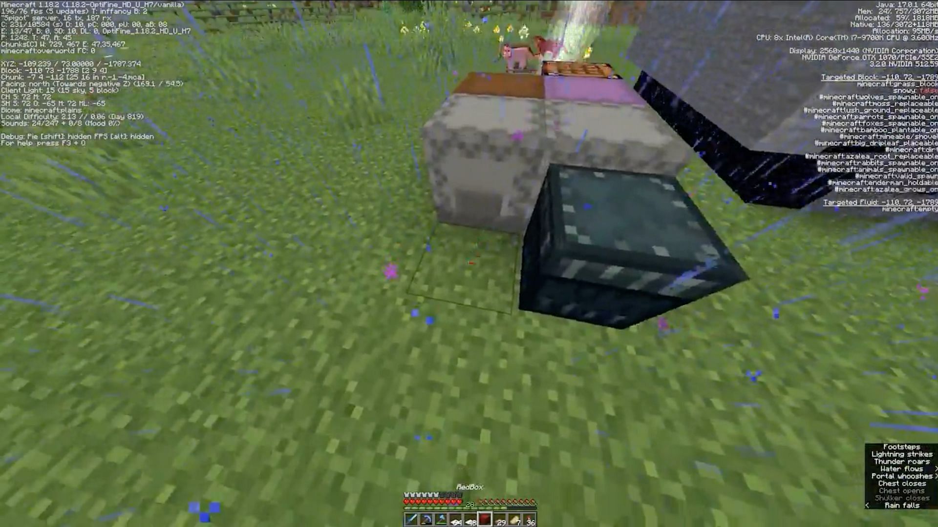 A Minecraft Redditor named u/Zatiik posted a video of a regrettable event (Image via u/Zatiik/Reddit)