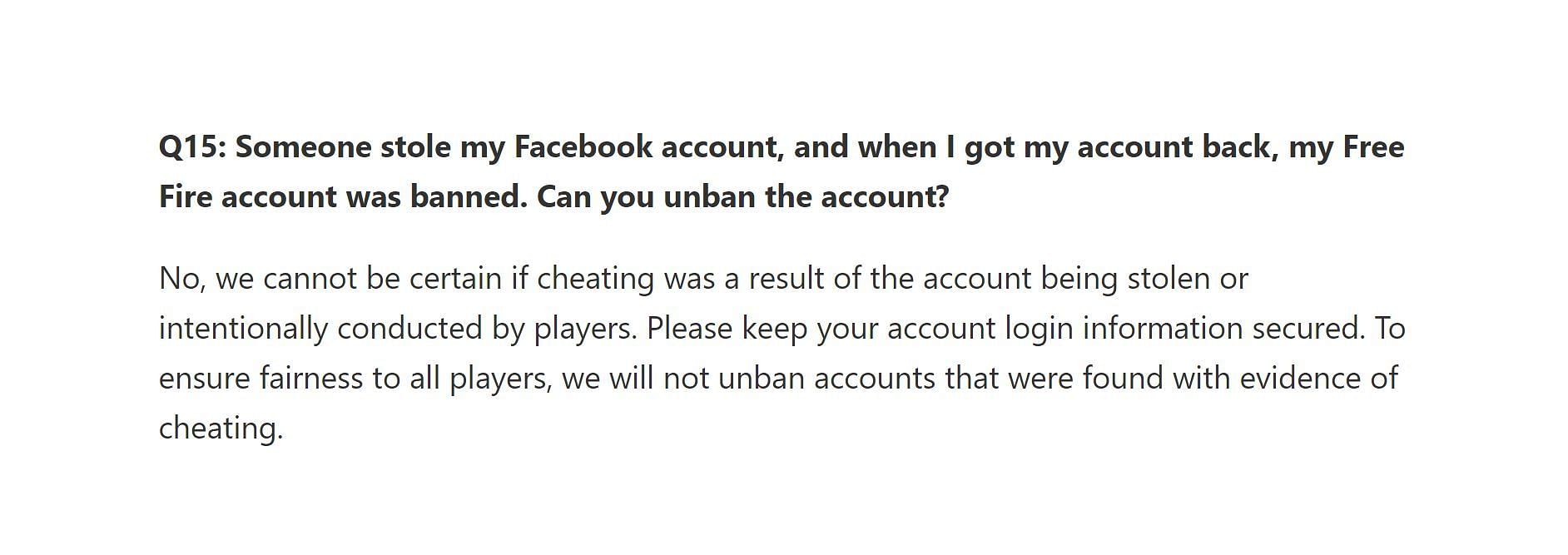 All accounts with evidence of cheating will be banned permanently (Image via Garena)